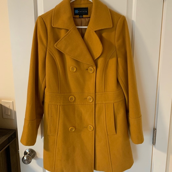 mustard pea coat